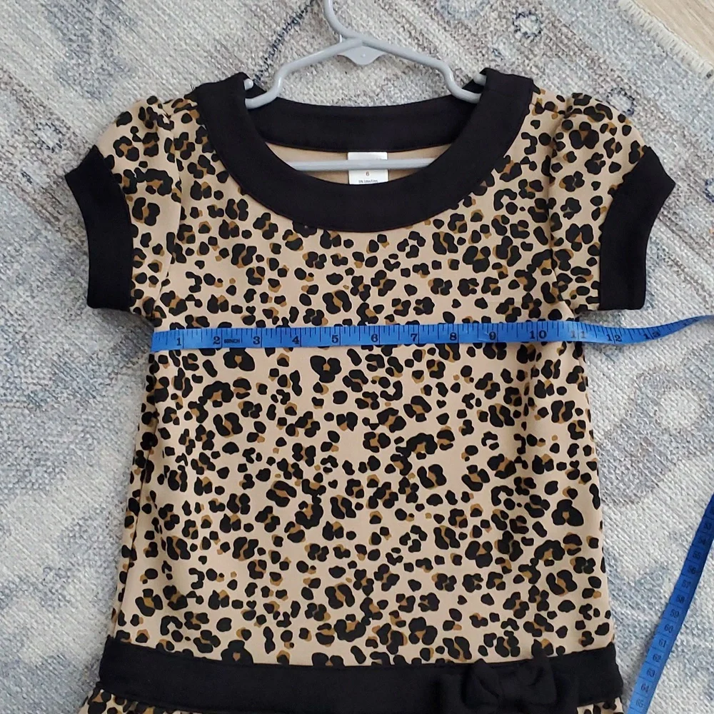 Gymboree Girls Leopard Animal Print Bow Dress Sz6